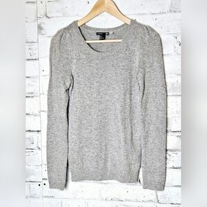 H&M Angora Wool Gray Crew Neck Knit Sweater Size S